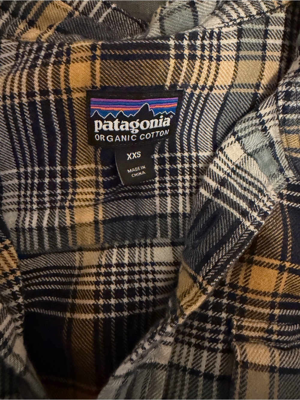 Patagonia Organic Cotton Fjord Flannel Plaid Button Down Shirt XXS